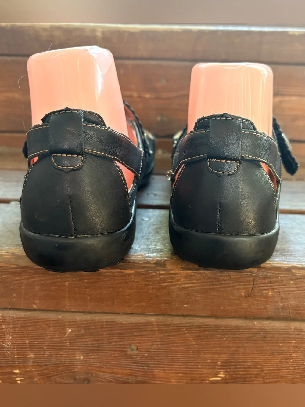 Rieker Mary Jane Germany Antistress Leather Wedge Conch Hook Loop Enclosure 9/40